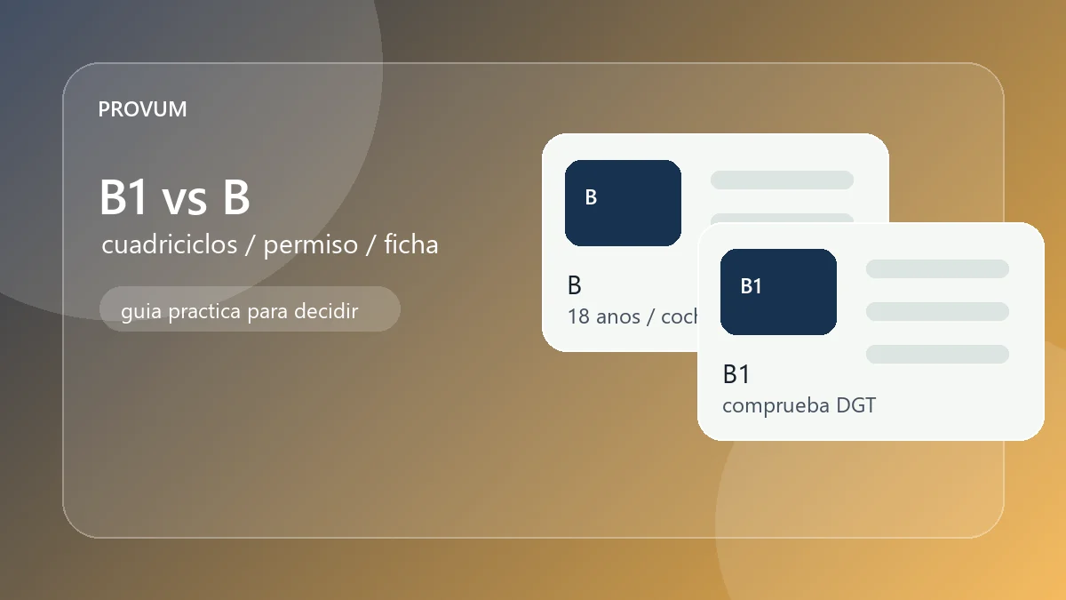 Ilustración editorial comparando permiso B1 propuesto y permiso B para cuadriciclos