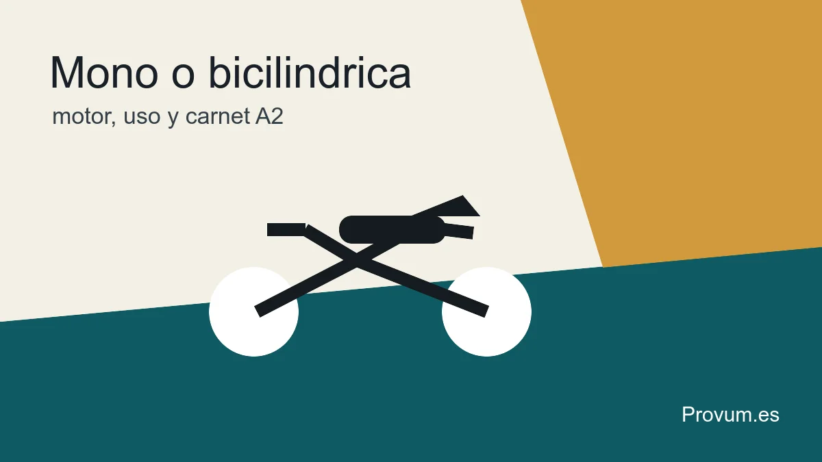 Ilustracion editorial de una moto para comparar motores monocilindricos y bicilindricos