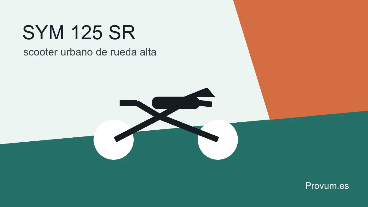 Ilustracion editorial de scooter urbano de rueda alta para opiniones SYM Symphony 125 SR