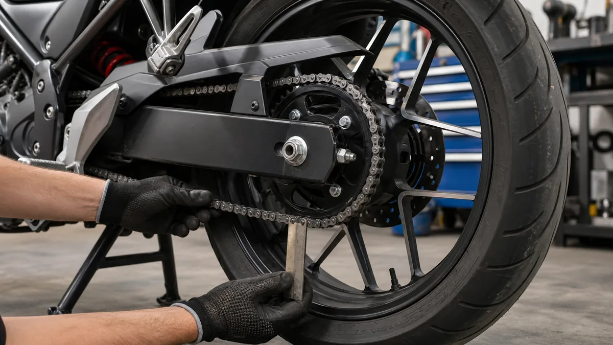 Como tensar la cadena de una moto: holgura, pasos y errores